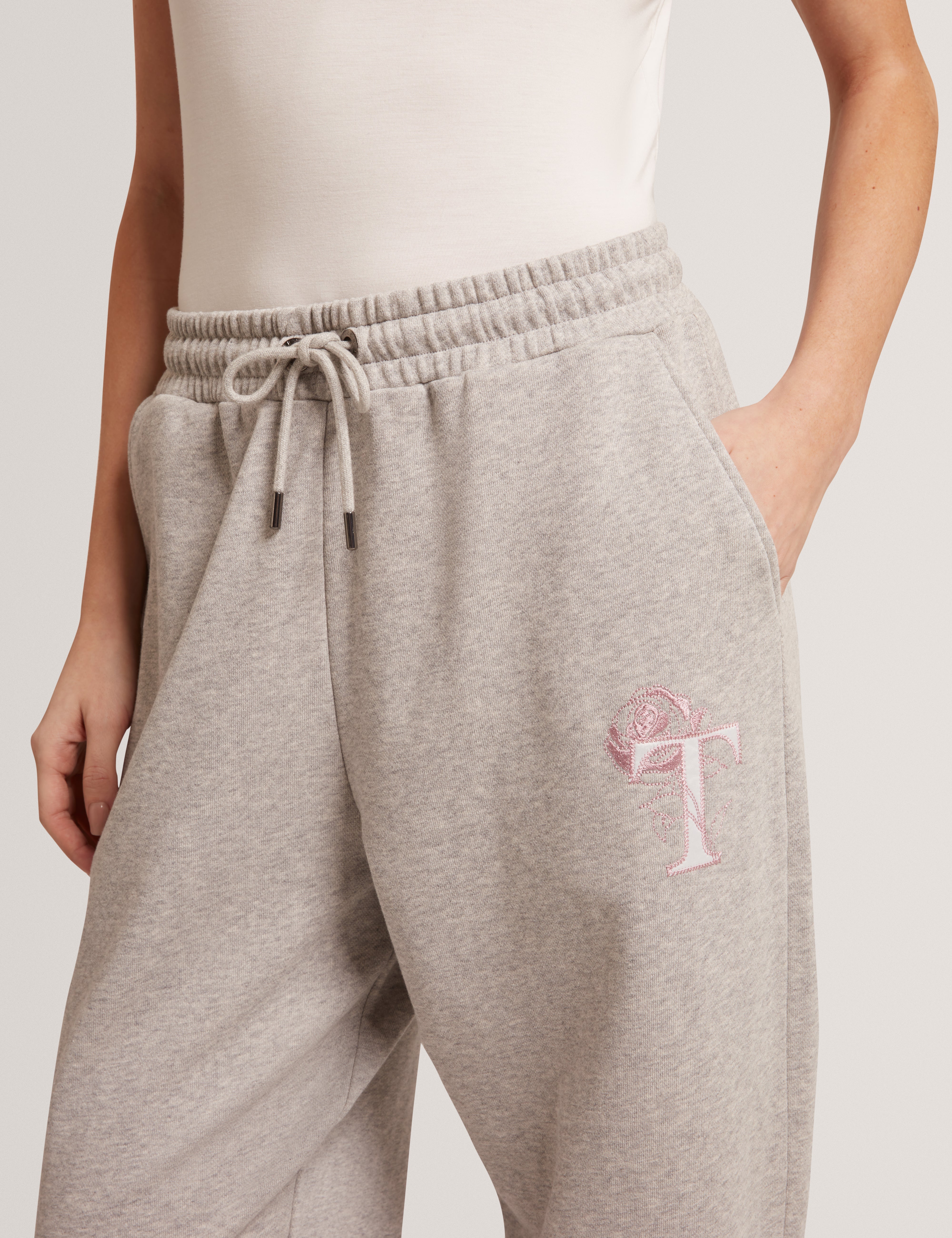 Calytri T Branded Barrel Leg Jogger Grey