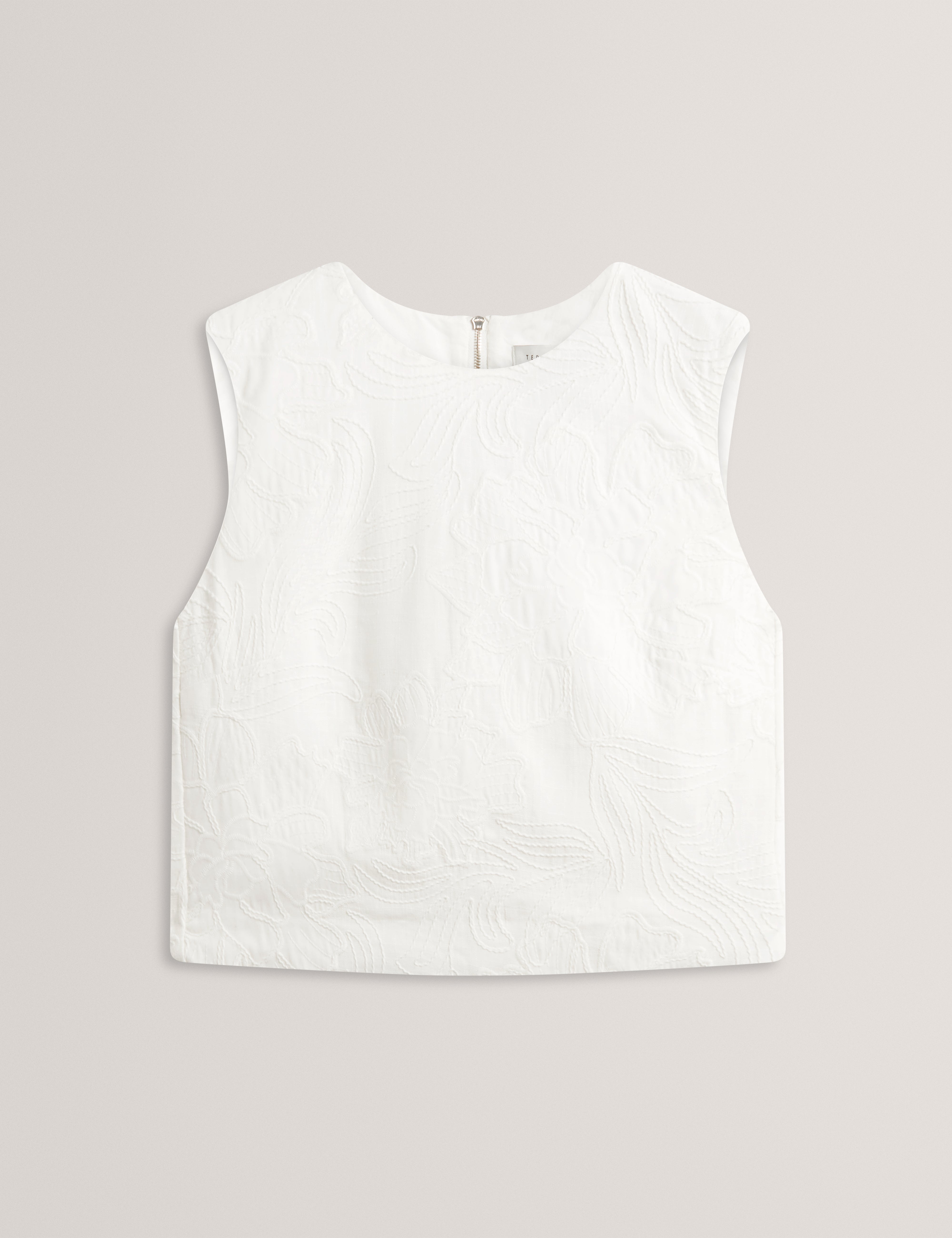 Embelia Embroidered Sleeveless Top White
