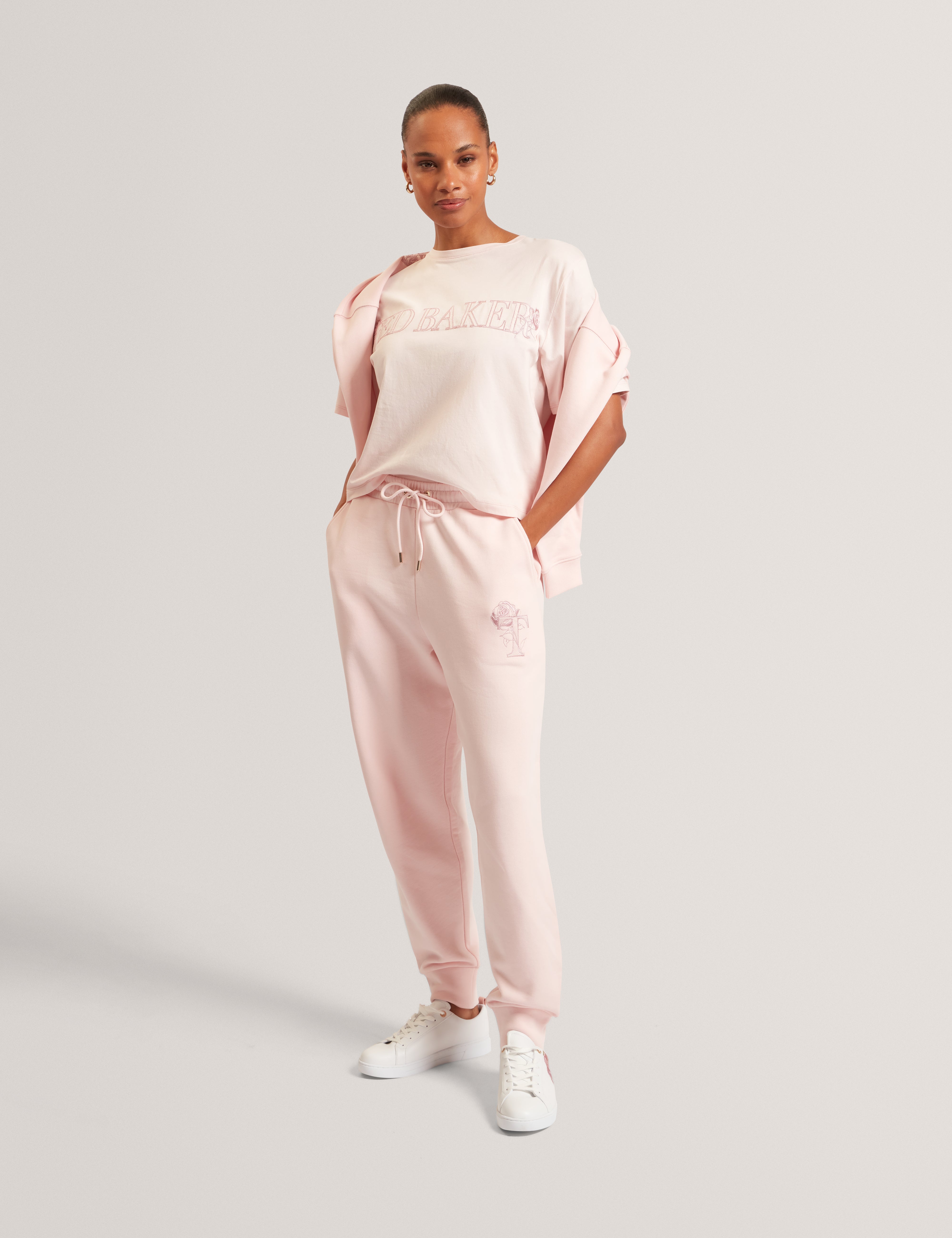 Lavende Ted Baker Branded Boxy T-Shirt Pink