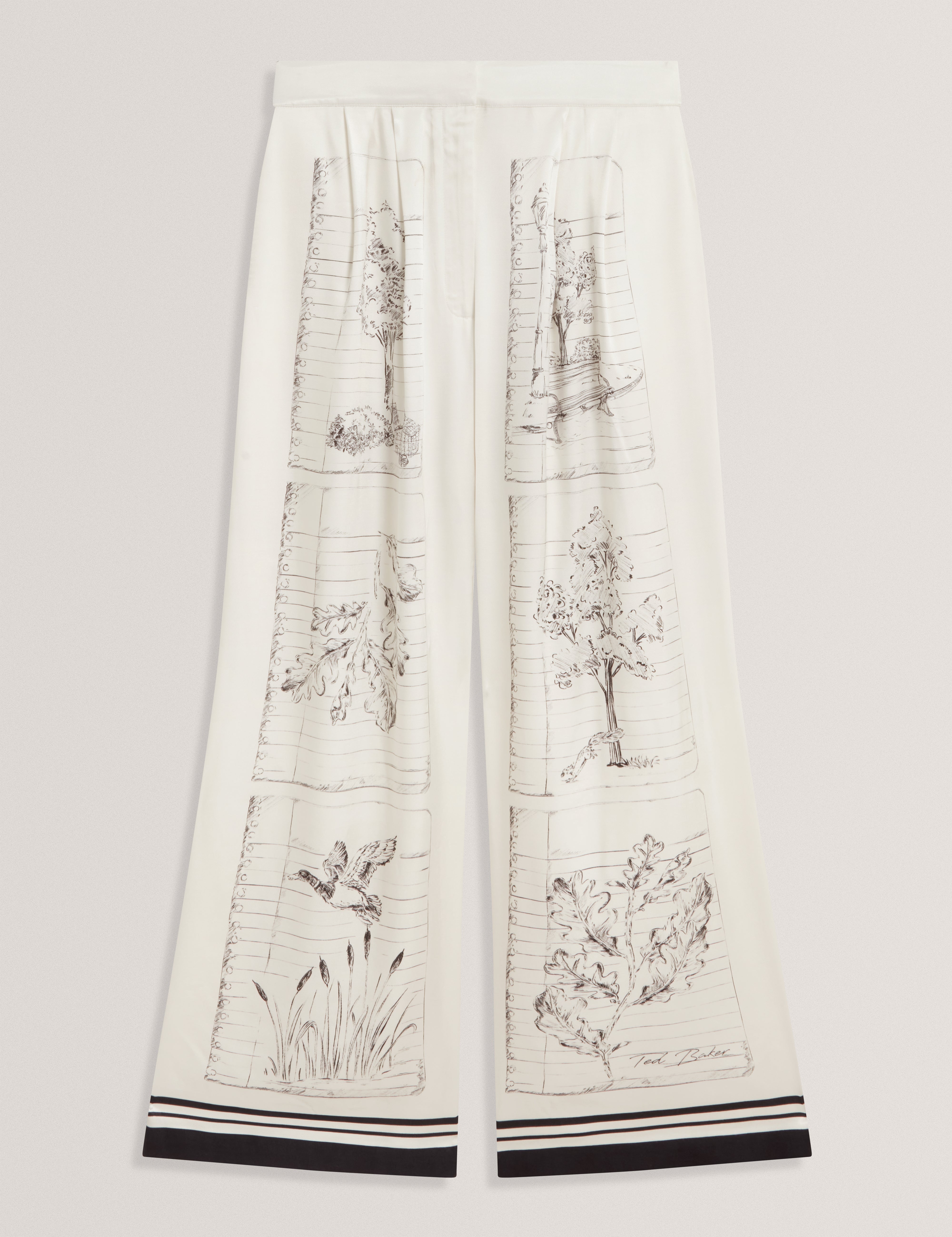 Busca Printed Wide Leg Trouser Ivory