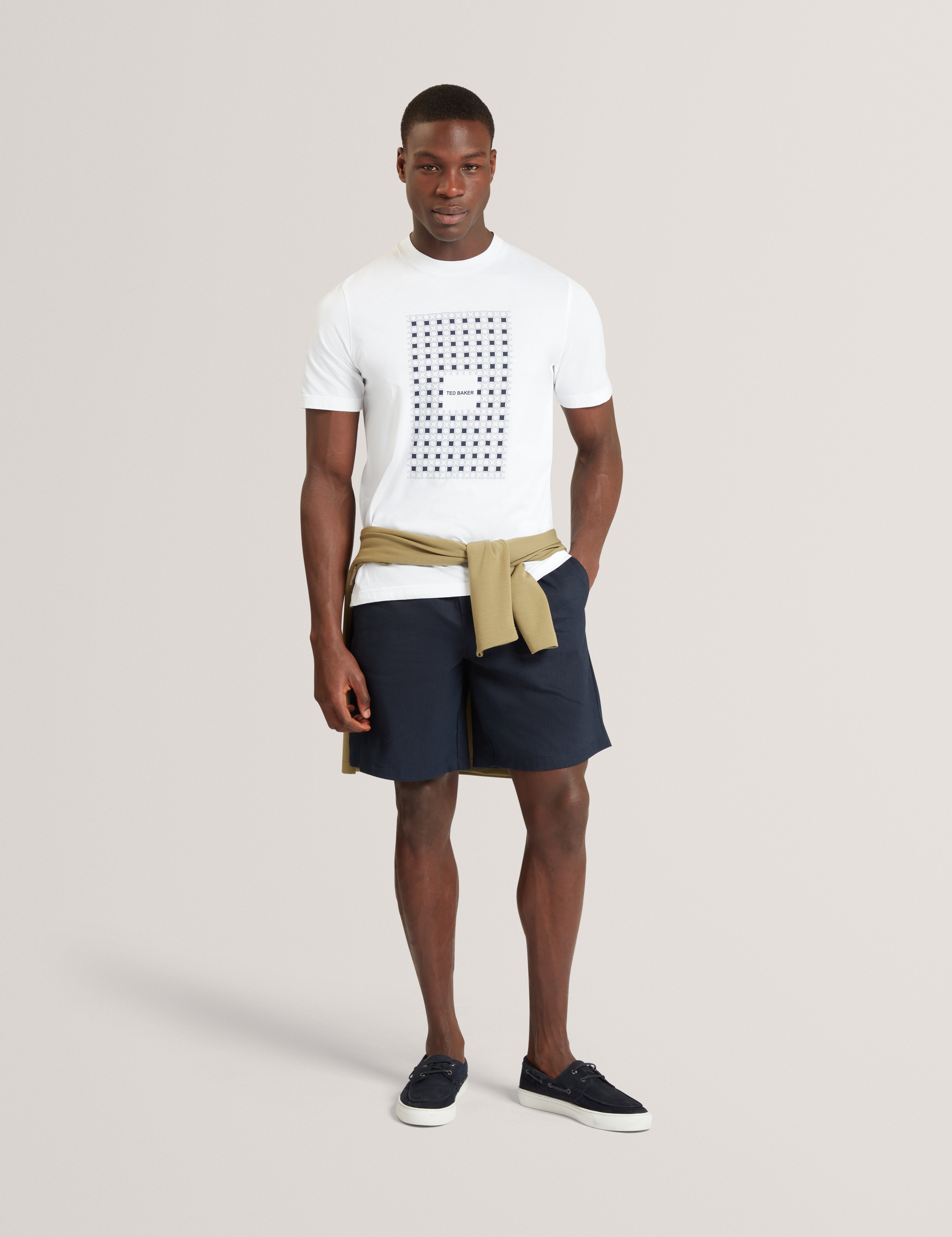 Mccourt Short Sleeve Box Print T-Shirt White