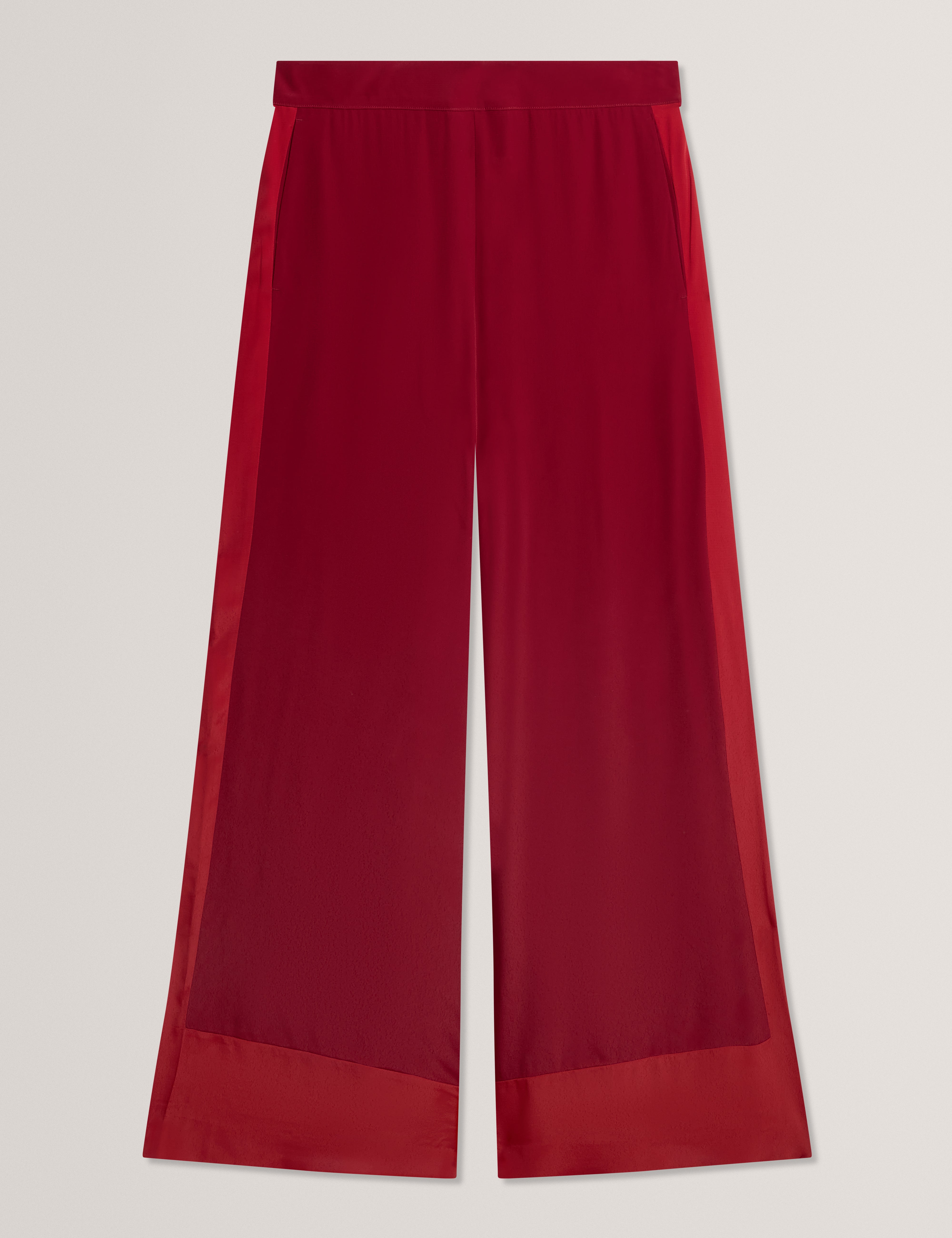 Miranna Colour Block Wide Leg Trouser Dk-Red