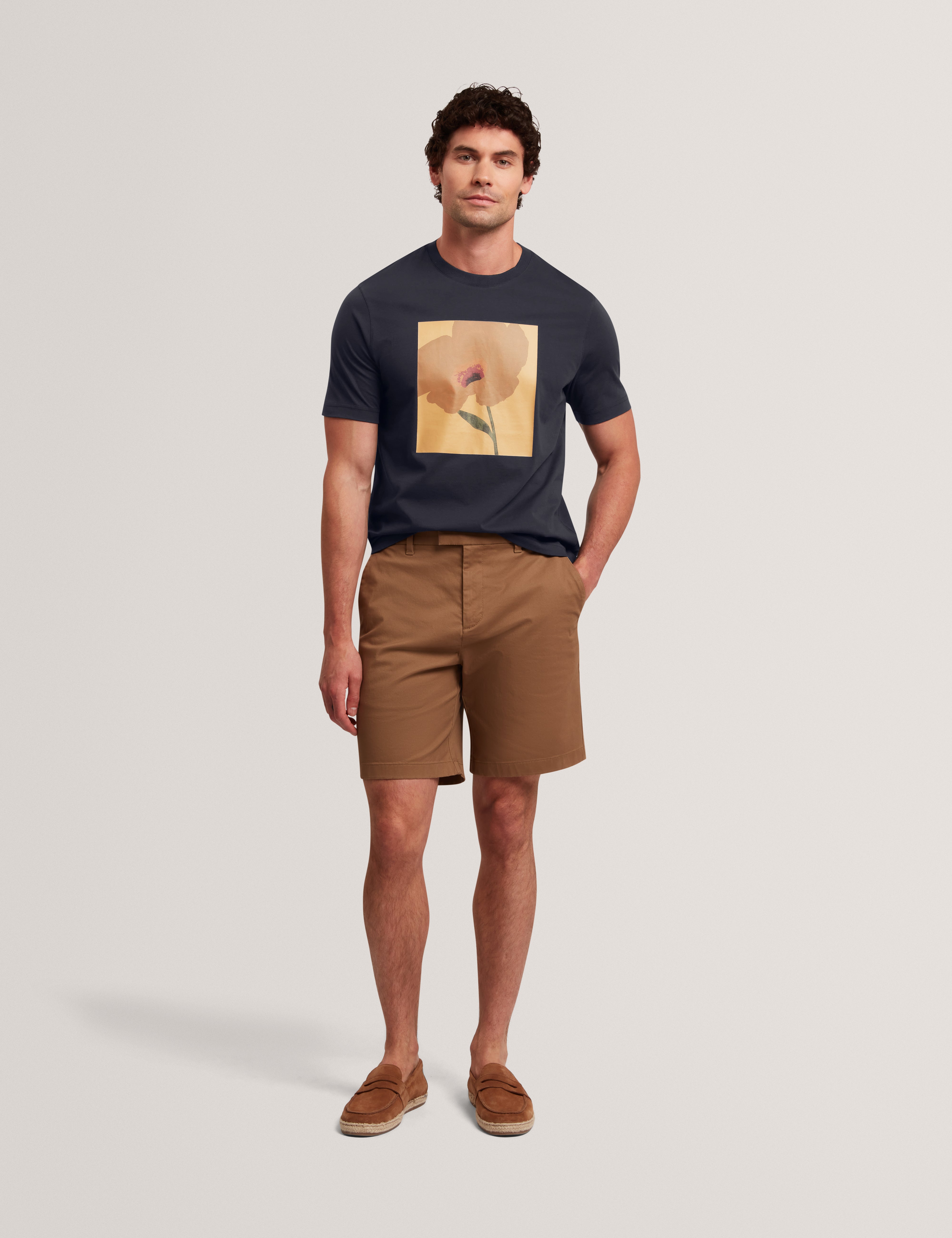 Crawley Ss Graphic Box Floral T-Shirt Navy