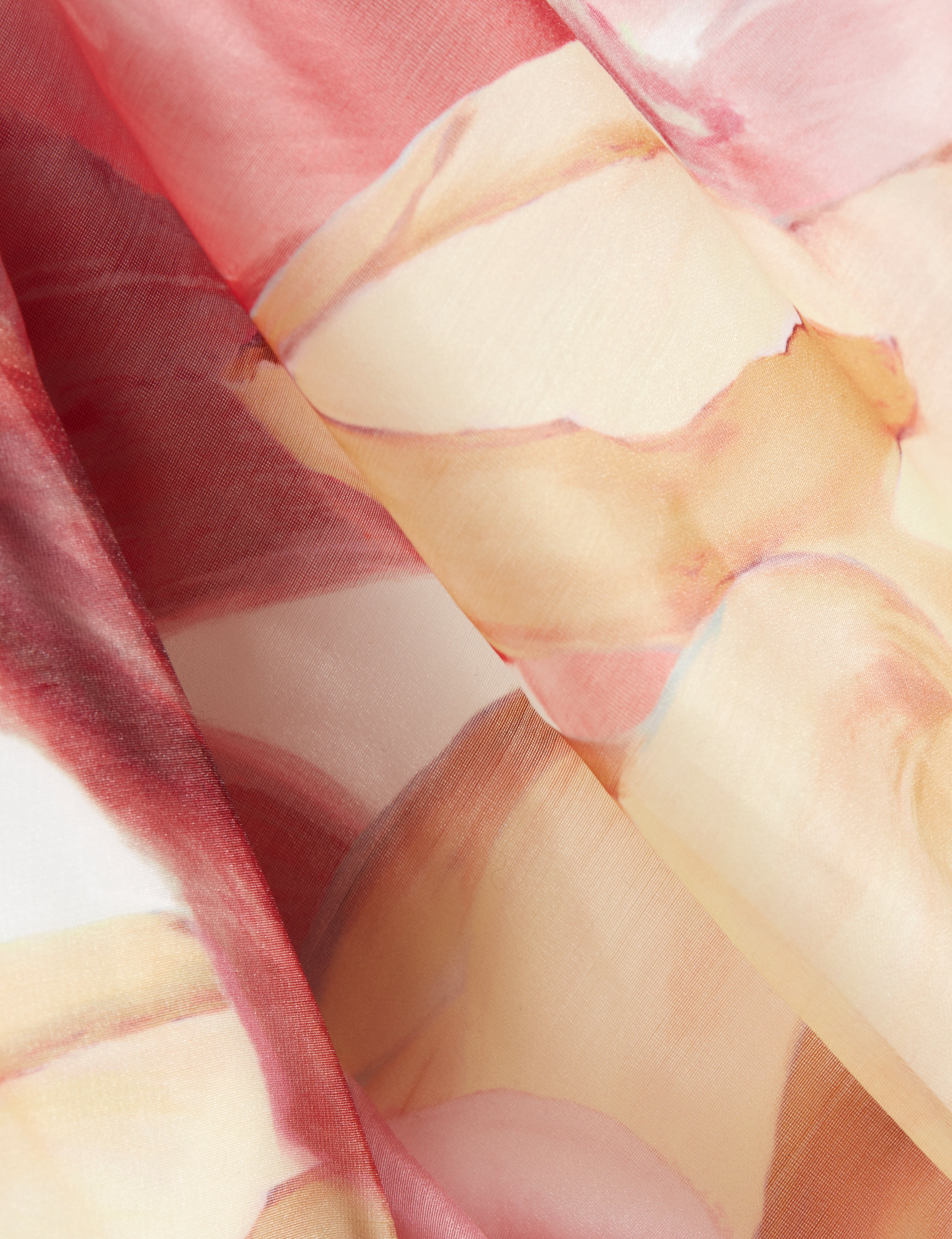 فستان قميص متوسط ​​الطول مطبوع عليه زهور بأكمام منفوخة من سوليني، لون عاجي