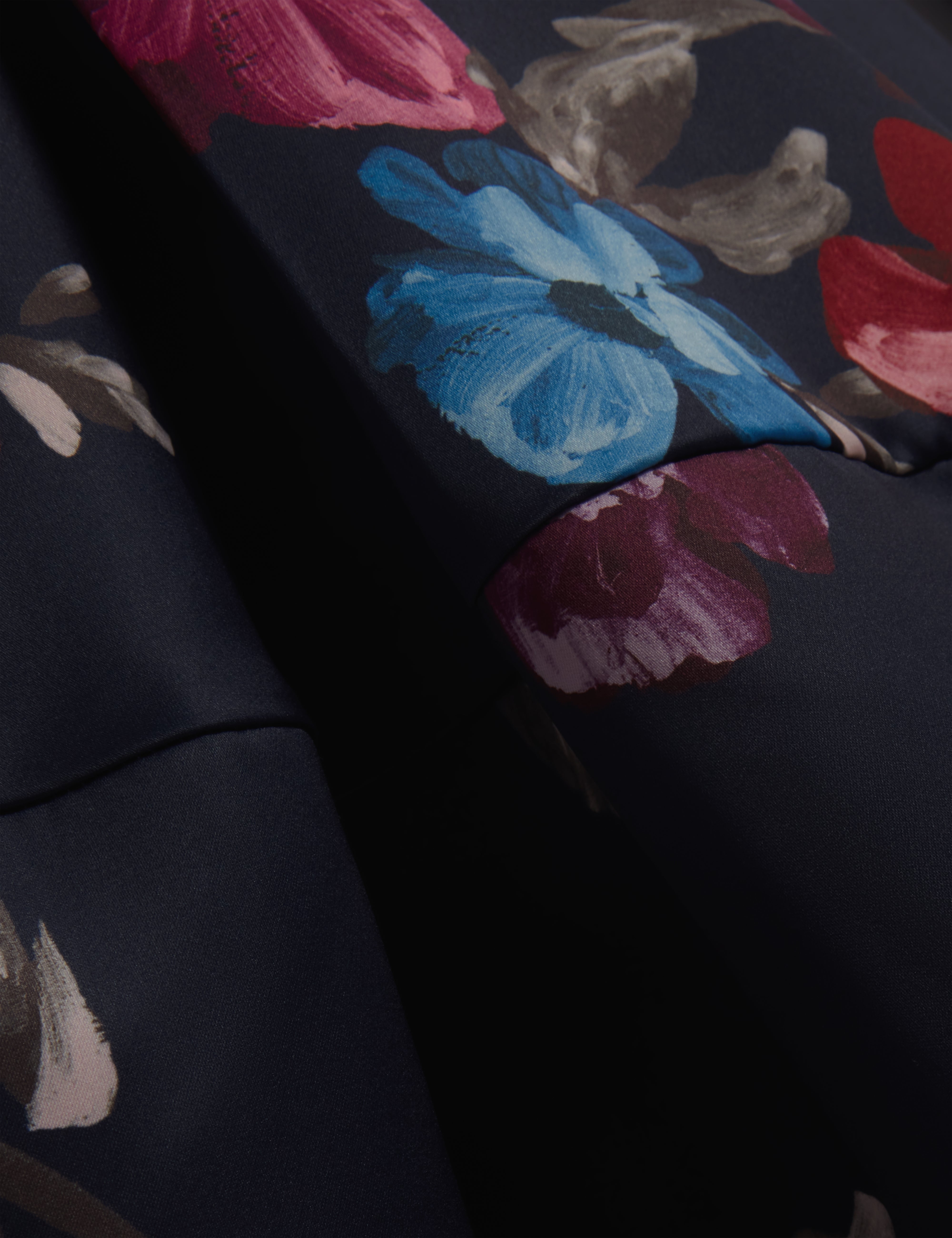 Elarra Midi Dress With Printed Ottoman Navy