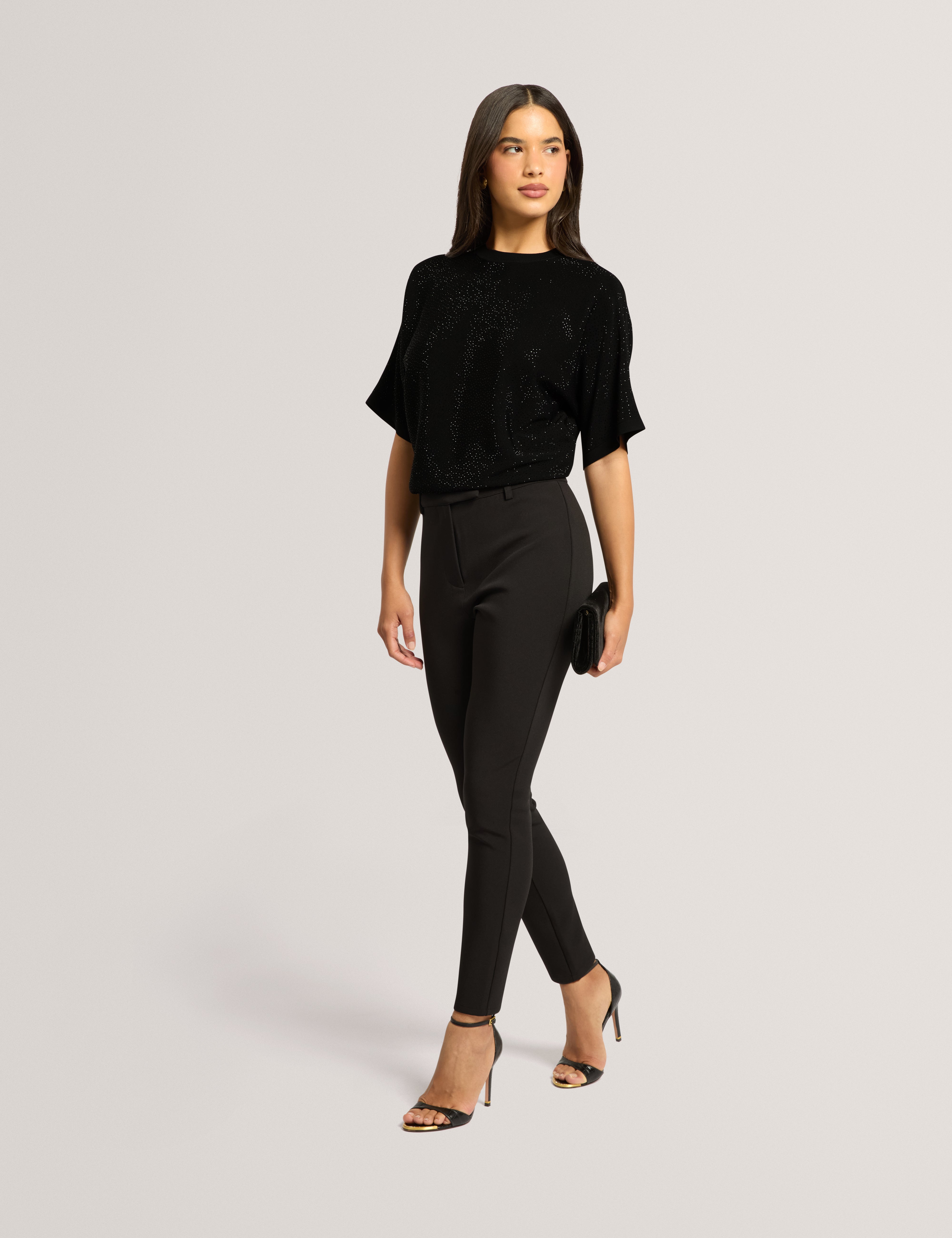 Maiva Hot Fix Knitted Top Black
