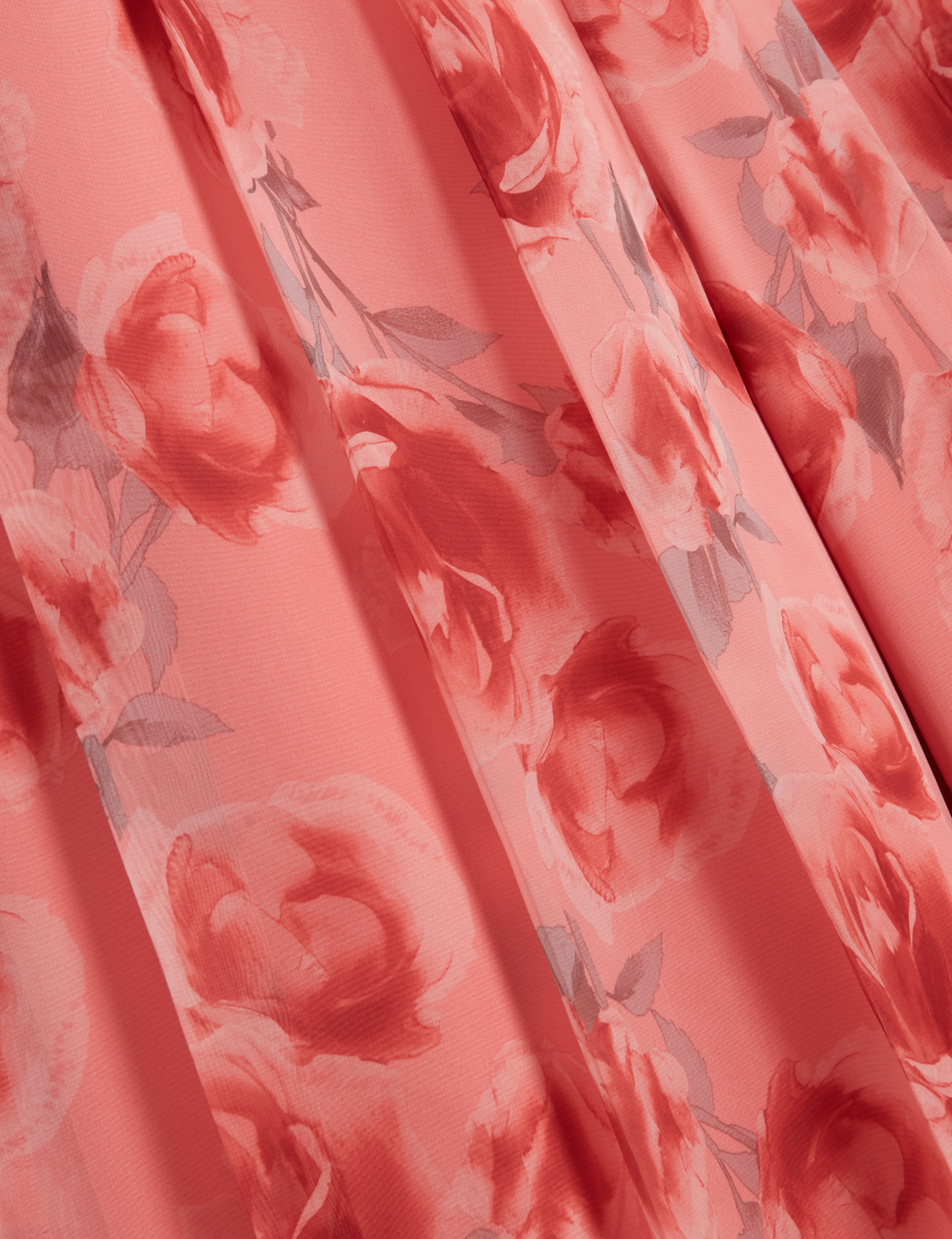 Dosiia Printed Wide Leg Pleated Trouser Coral