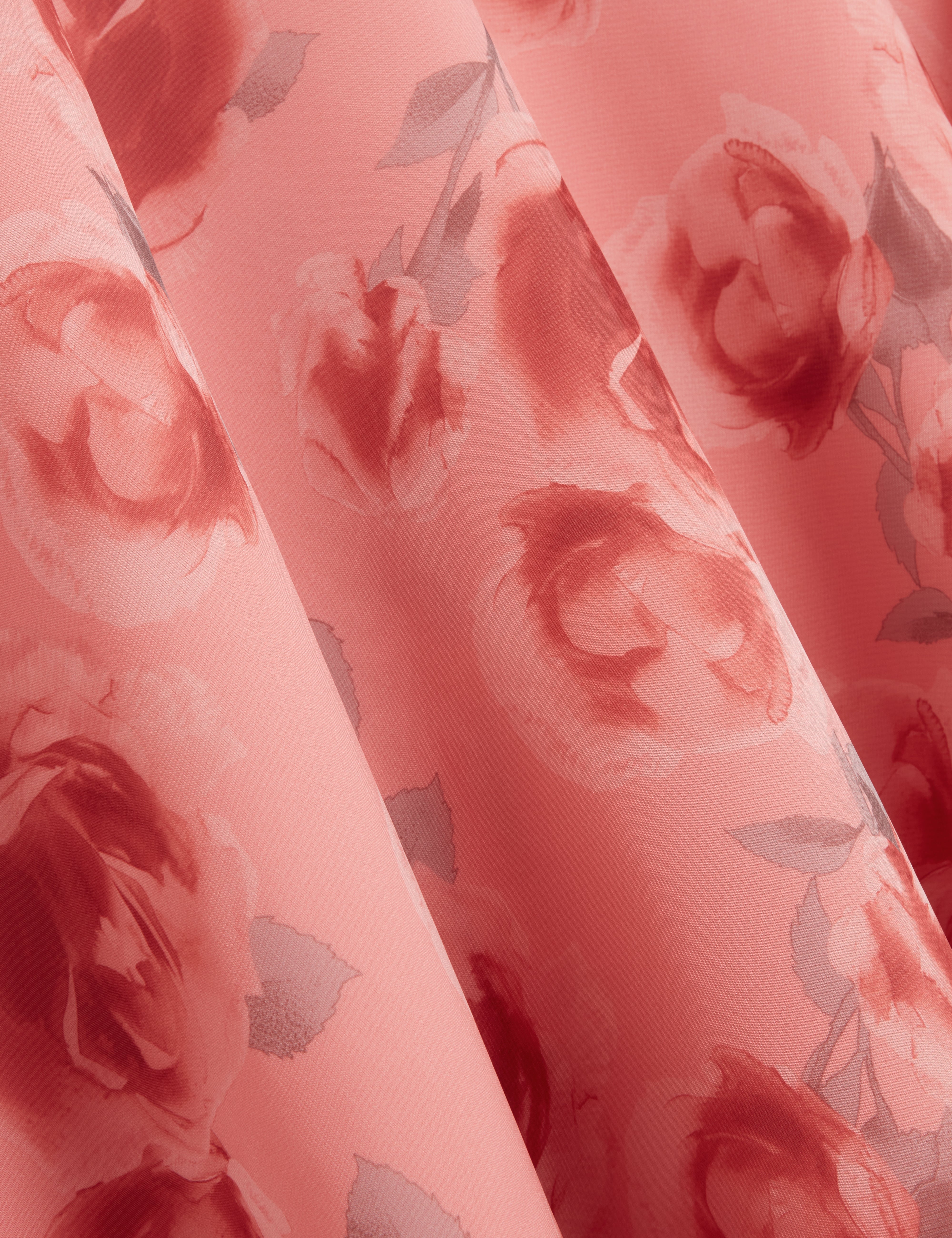 Charzi Printed Sheer Cap Sleeve Top Coral