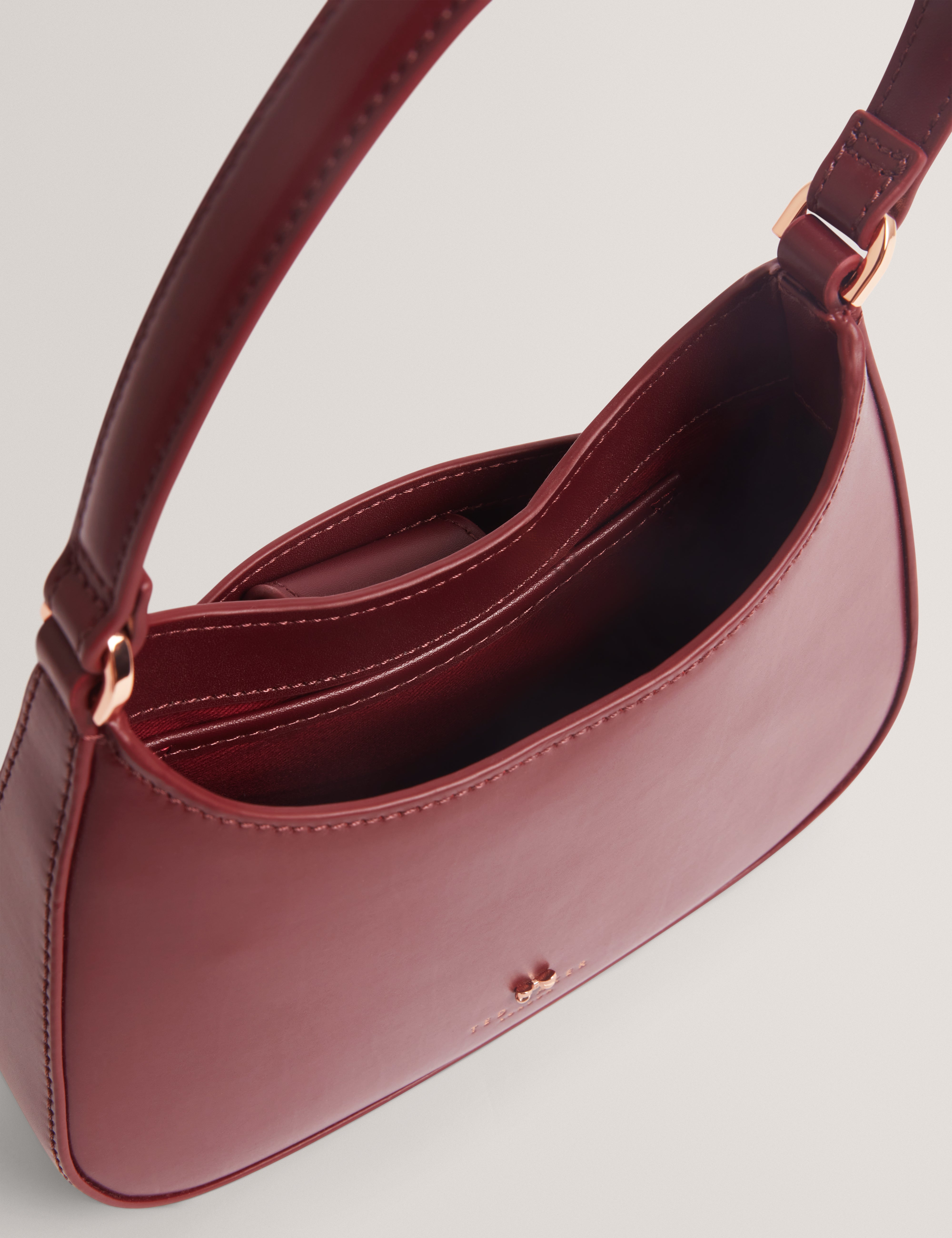Curla Leather Bow Detail Mini Shoulder Bag Dk-Red