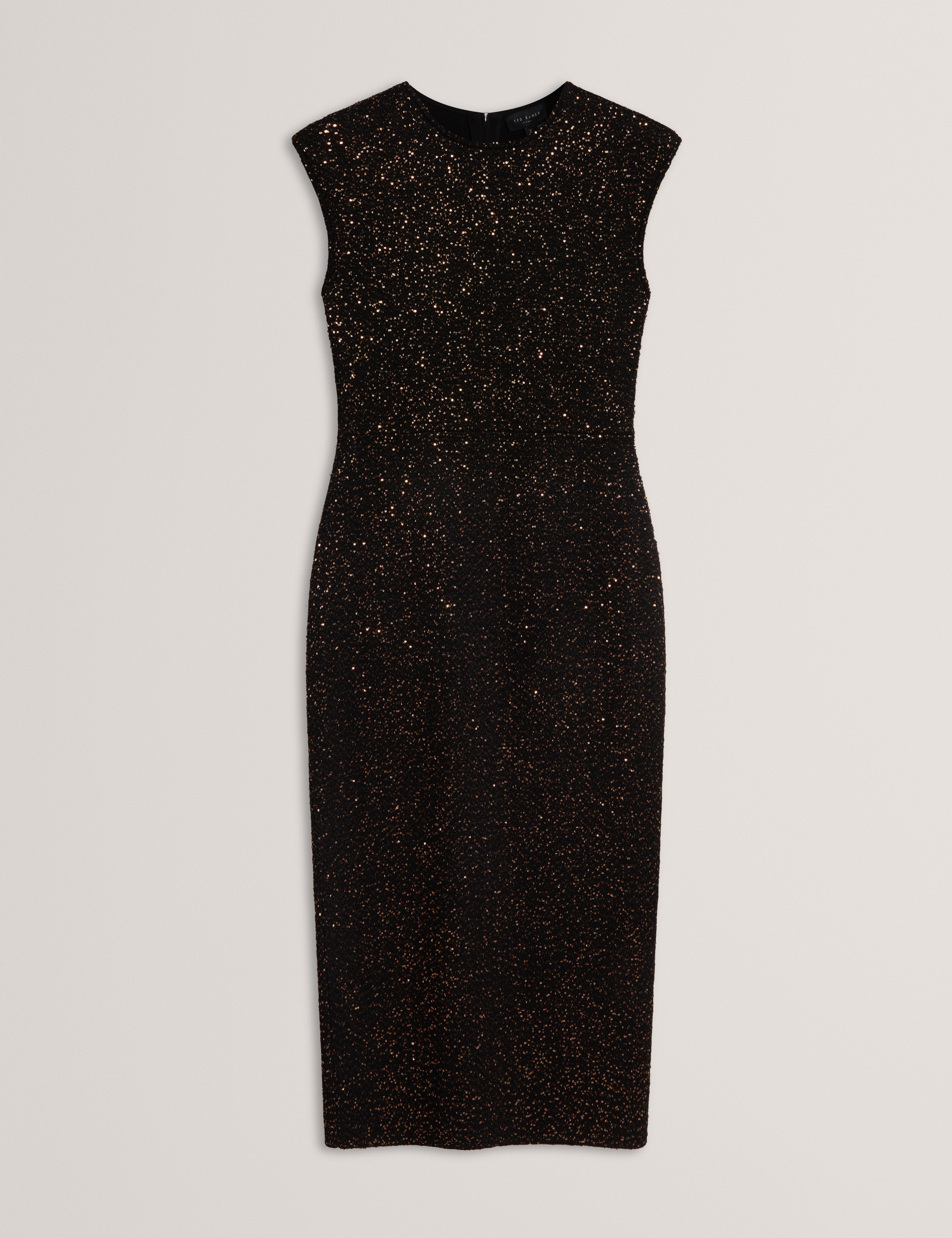 Mylla Sequin Short Sleeve Bodycon Dress Black
