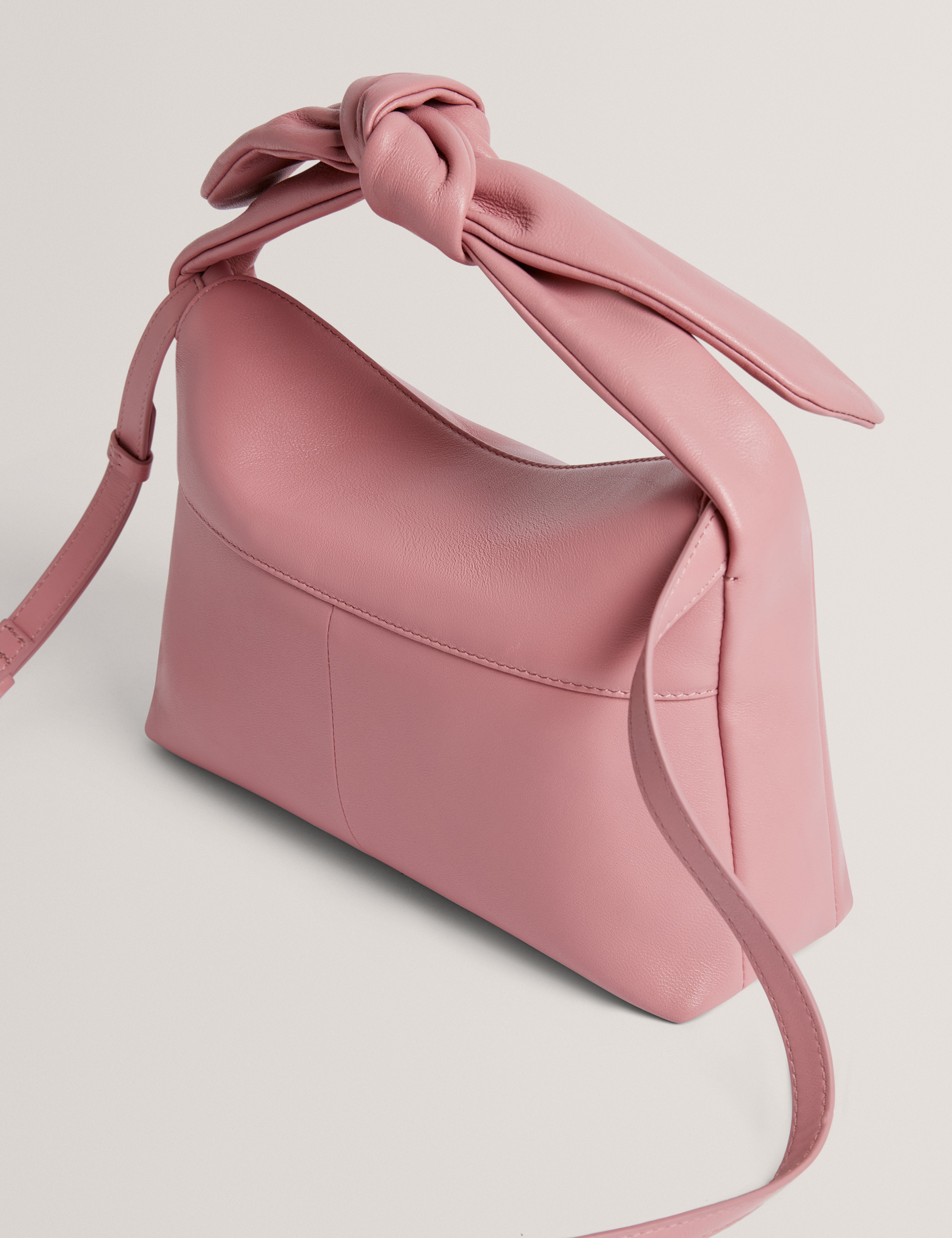 Nyaal Soft Knot Bow Leather Shoulder Bag Pl-Pink