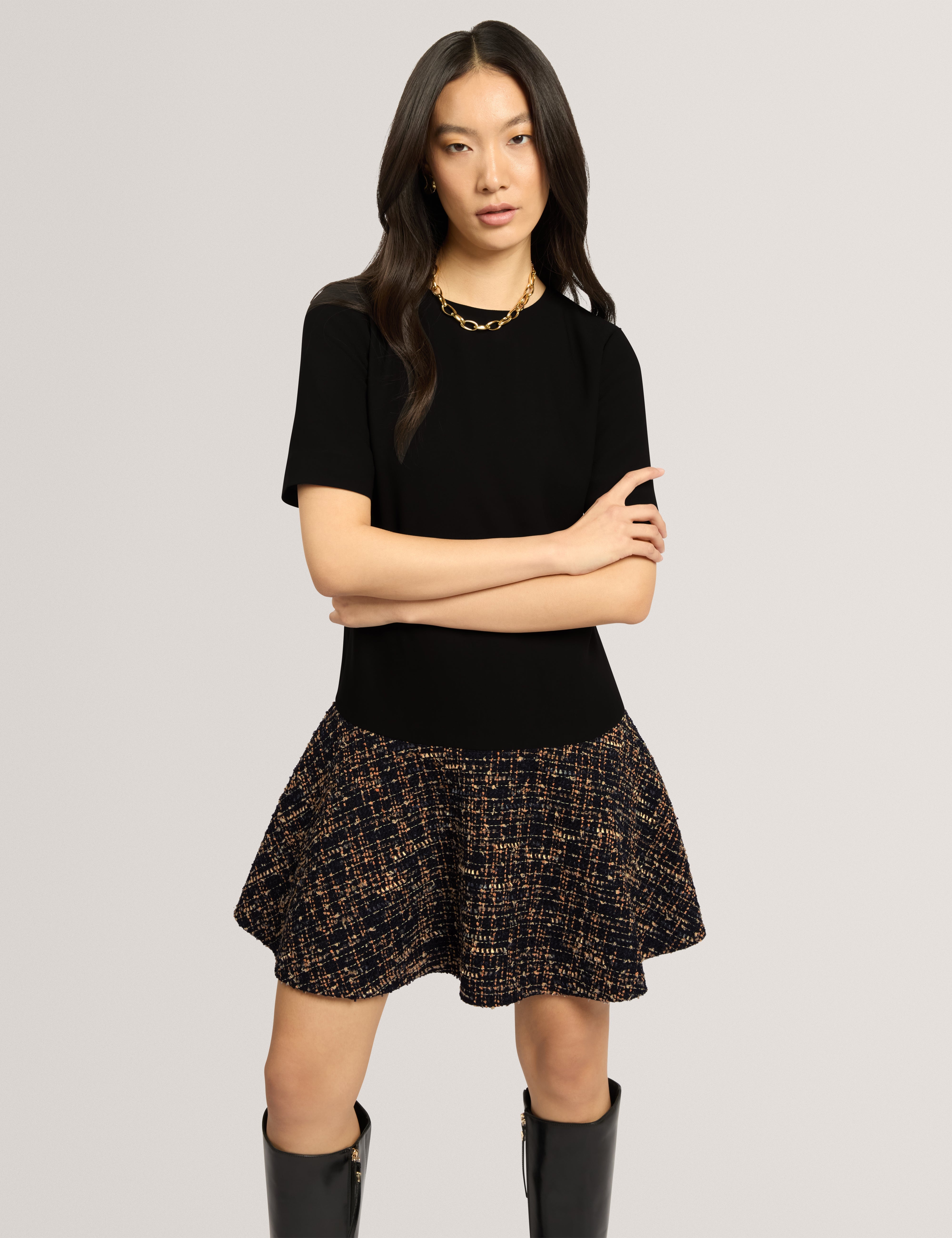 Ummid Mockable Short Sleeve Mini Dress Black