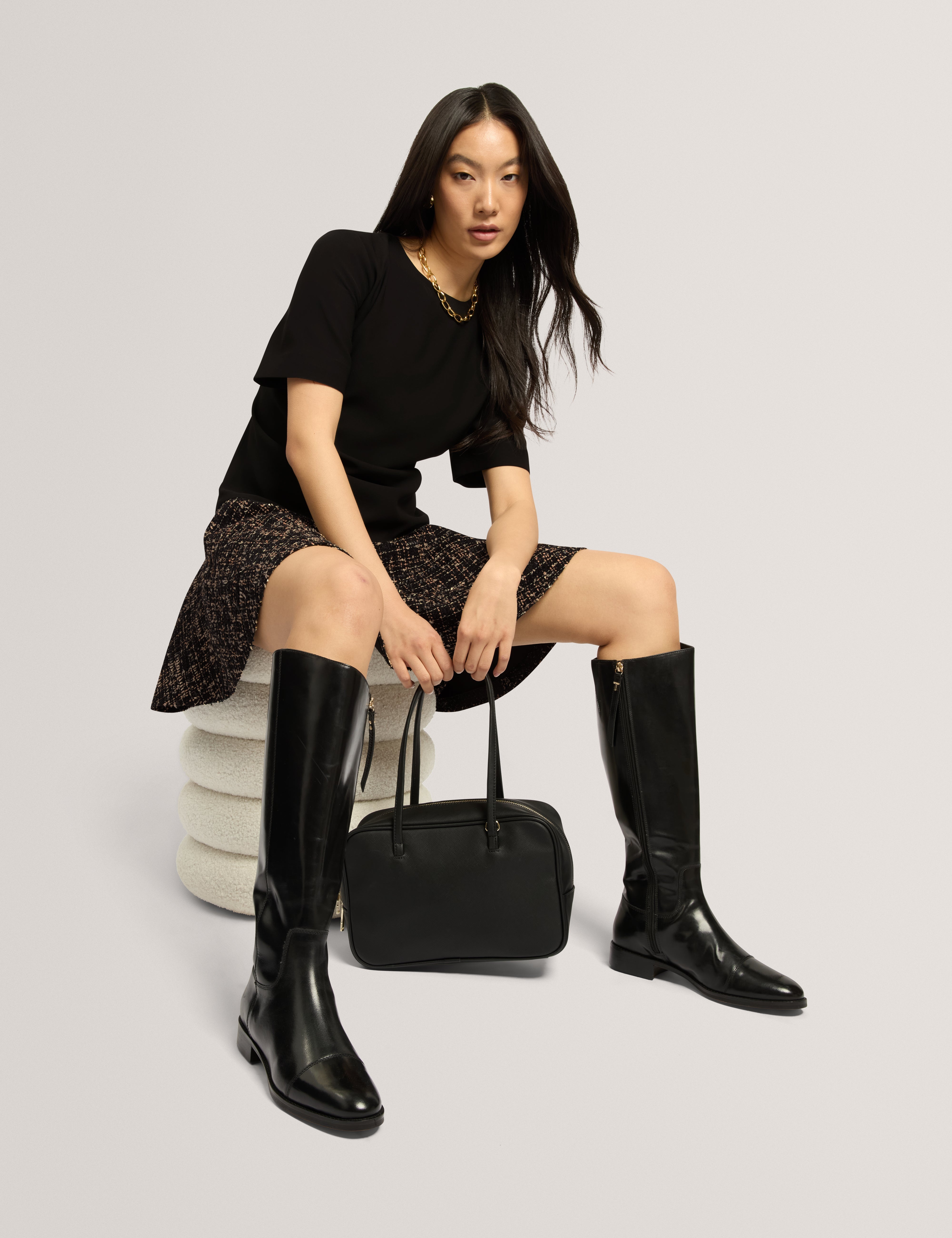 Ummid Mockable Short Sleeve Mini Dress Black