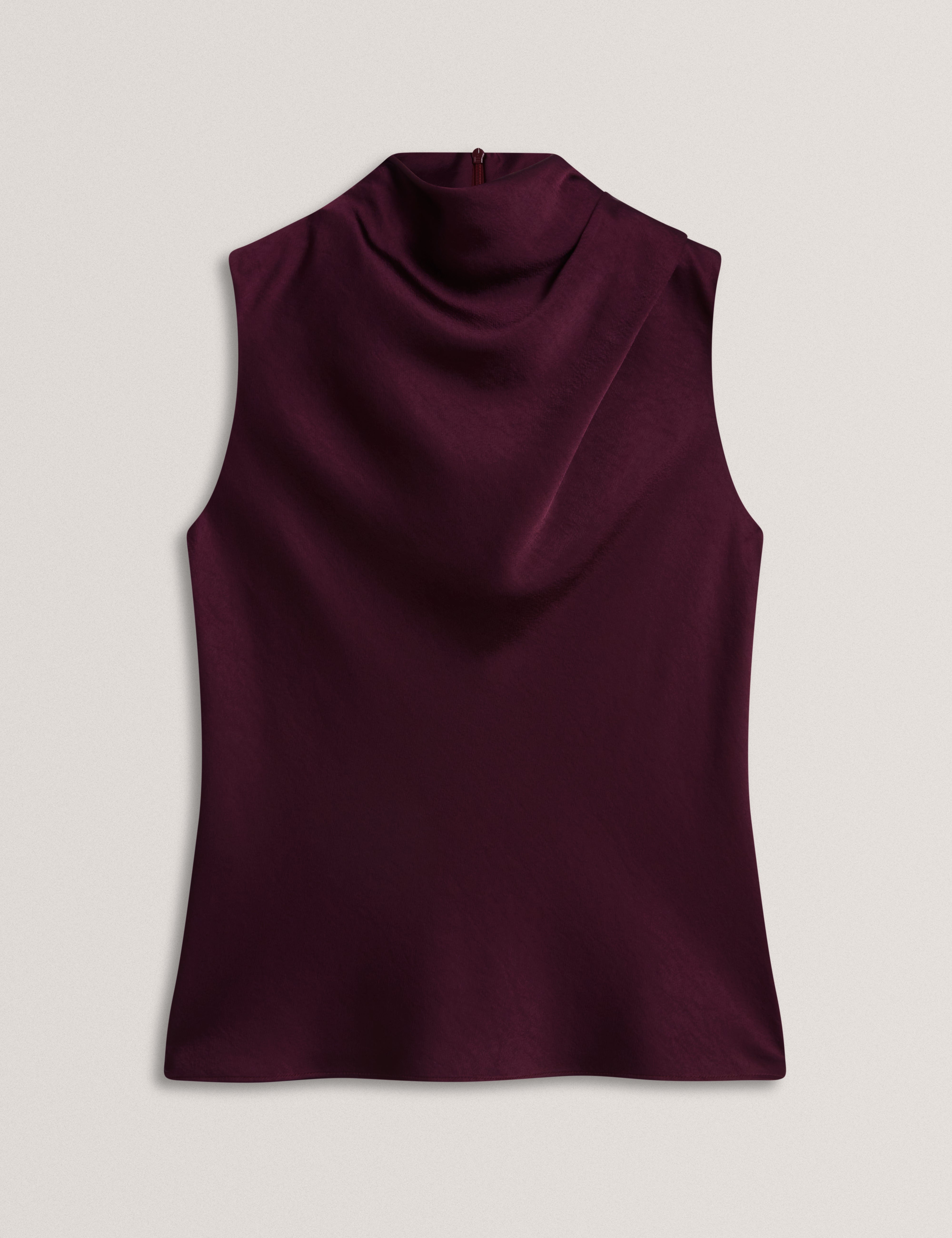 Zamie Sleeveless Drape Neck Top Dp-Purple