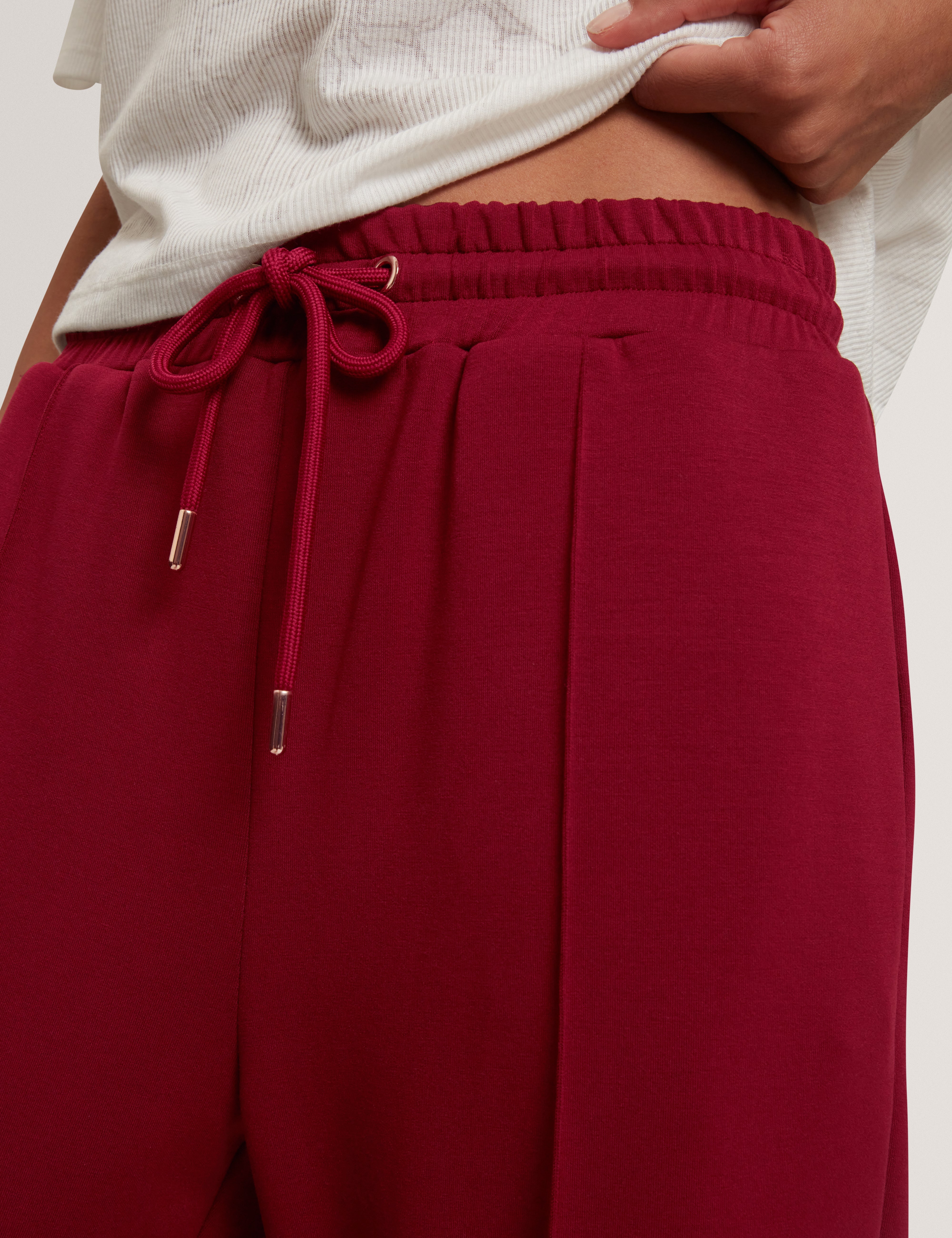 Nowelll Cupro Split Hem Jogger Maroon