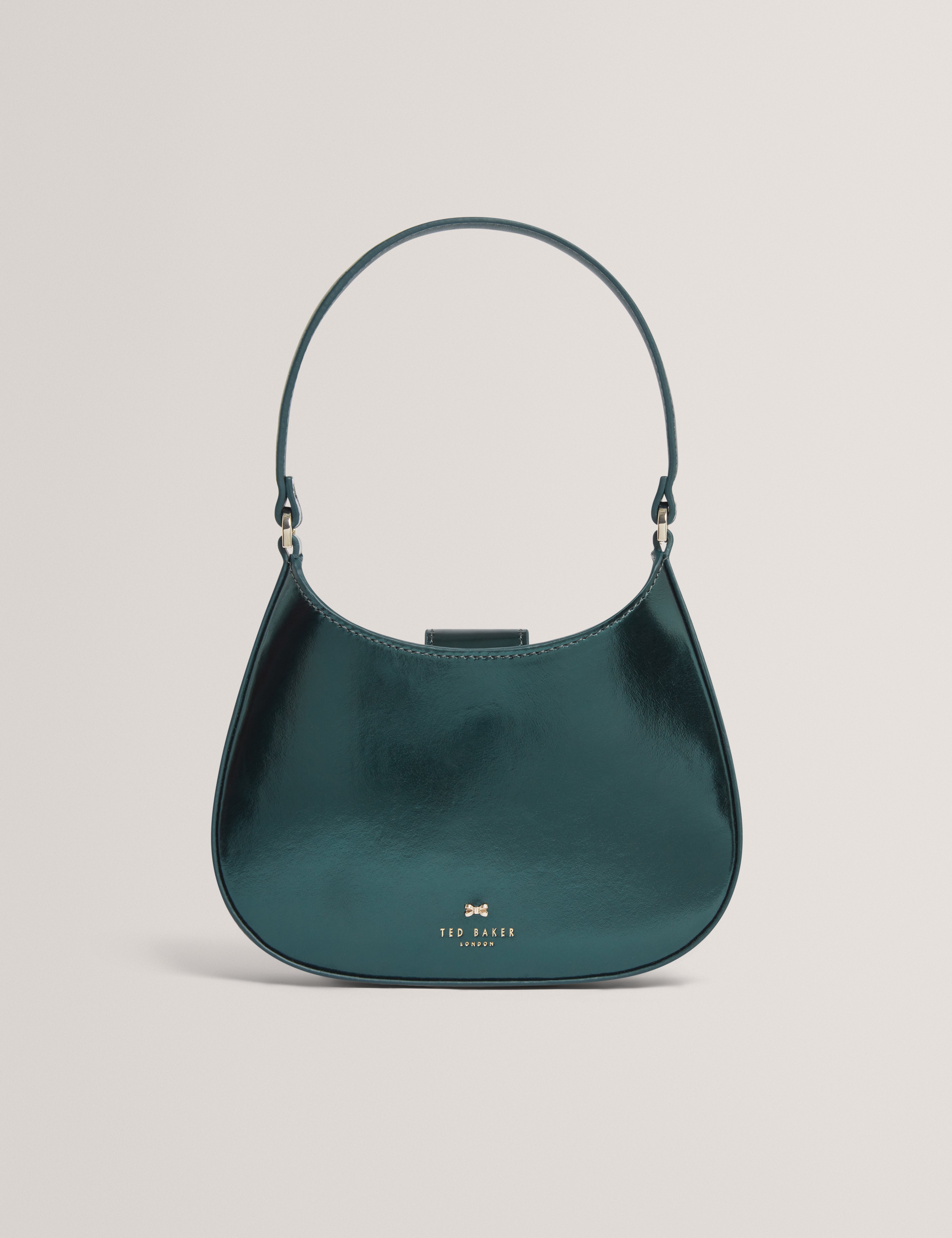 Irea Leather Bow Detail Mini Shoulder Bag Blue