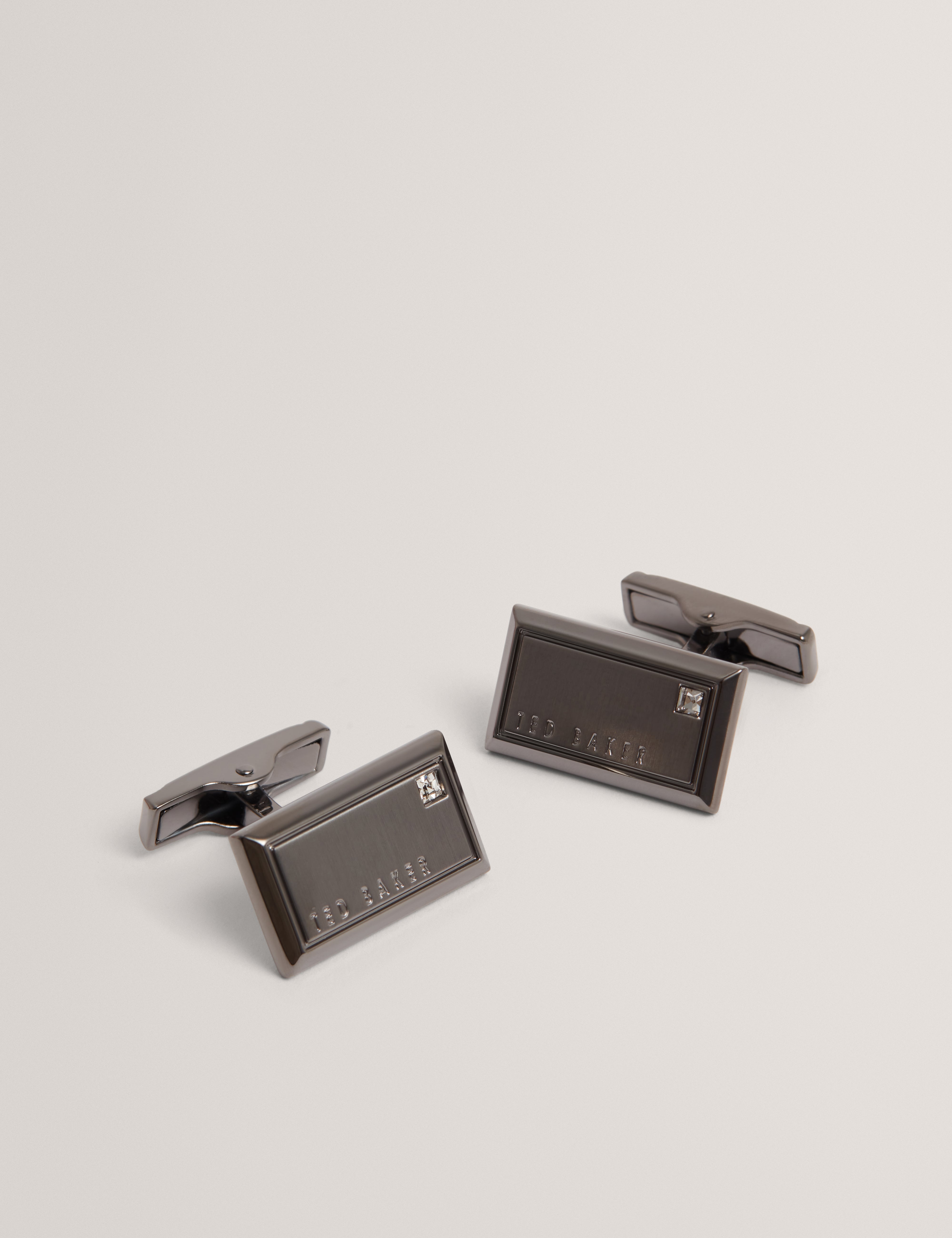 Cuffli Crystal Detail Cufflink Gunmetal