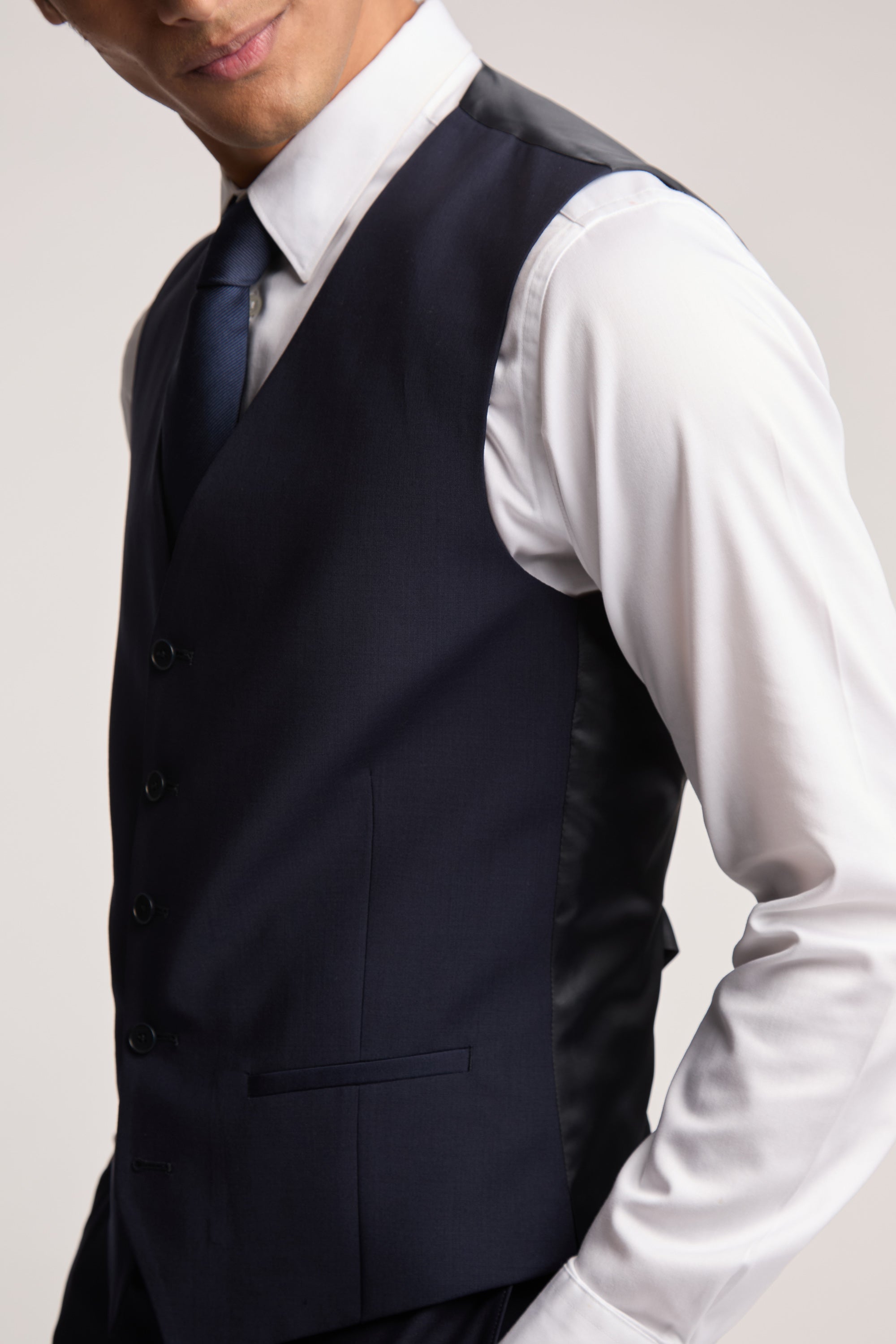 Panama Slim Waistcoat Navy