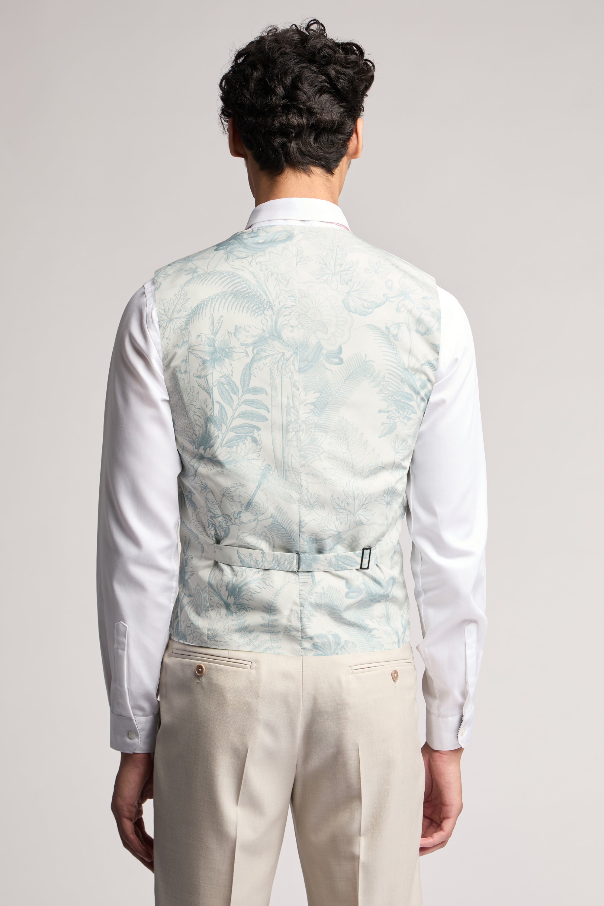 Stone Sharkskin Waistcoat Stone