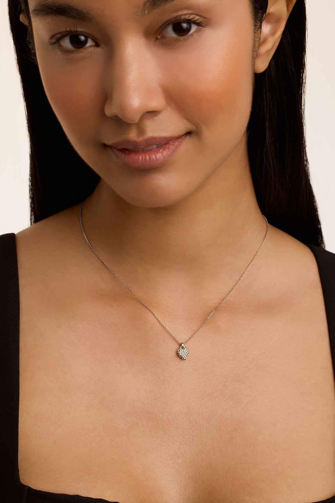 Adorina Crystal Sweetheart Pendant Neck Silver