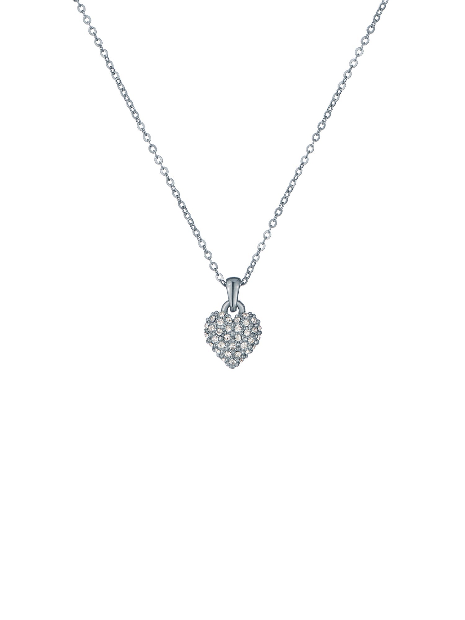 Adorina Crystal Sweetheart Pendant Neck Silver