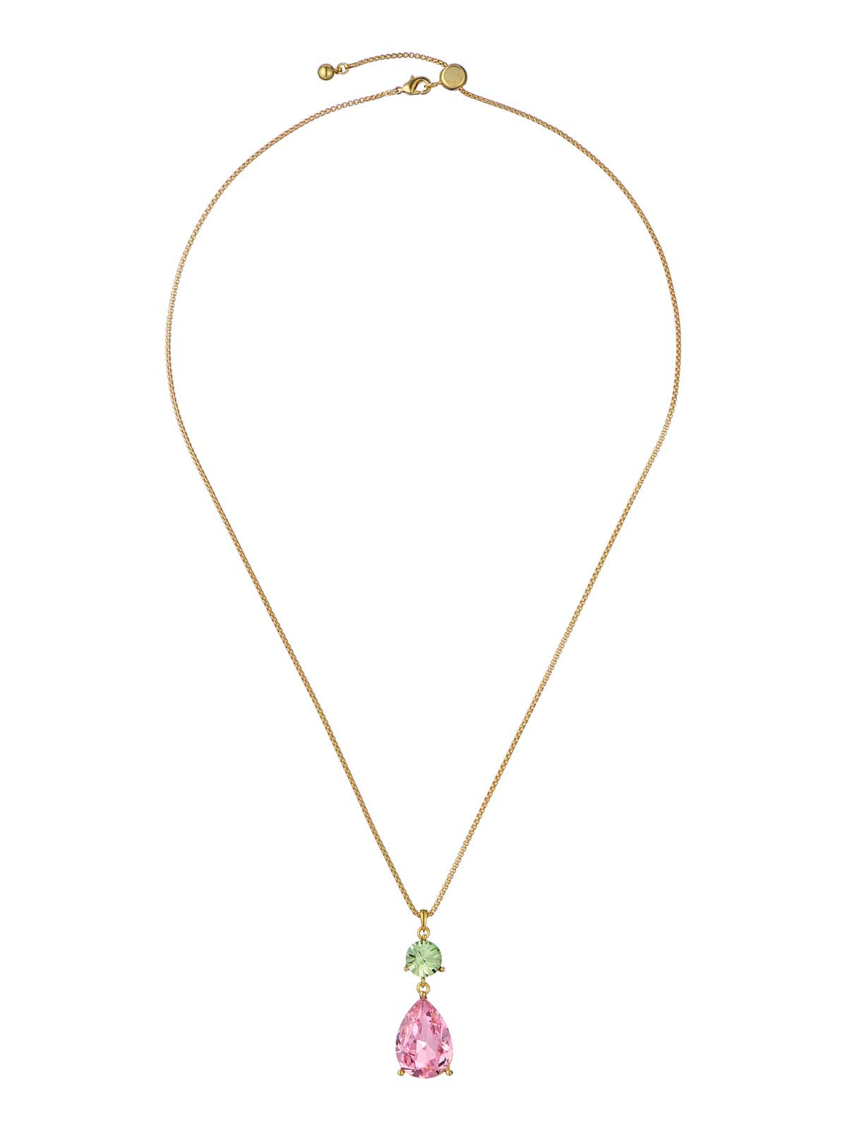 Tearsa Crystal Teardrop Pendant Necklace Green