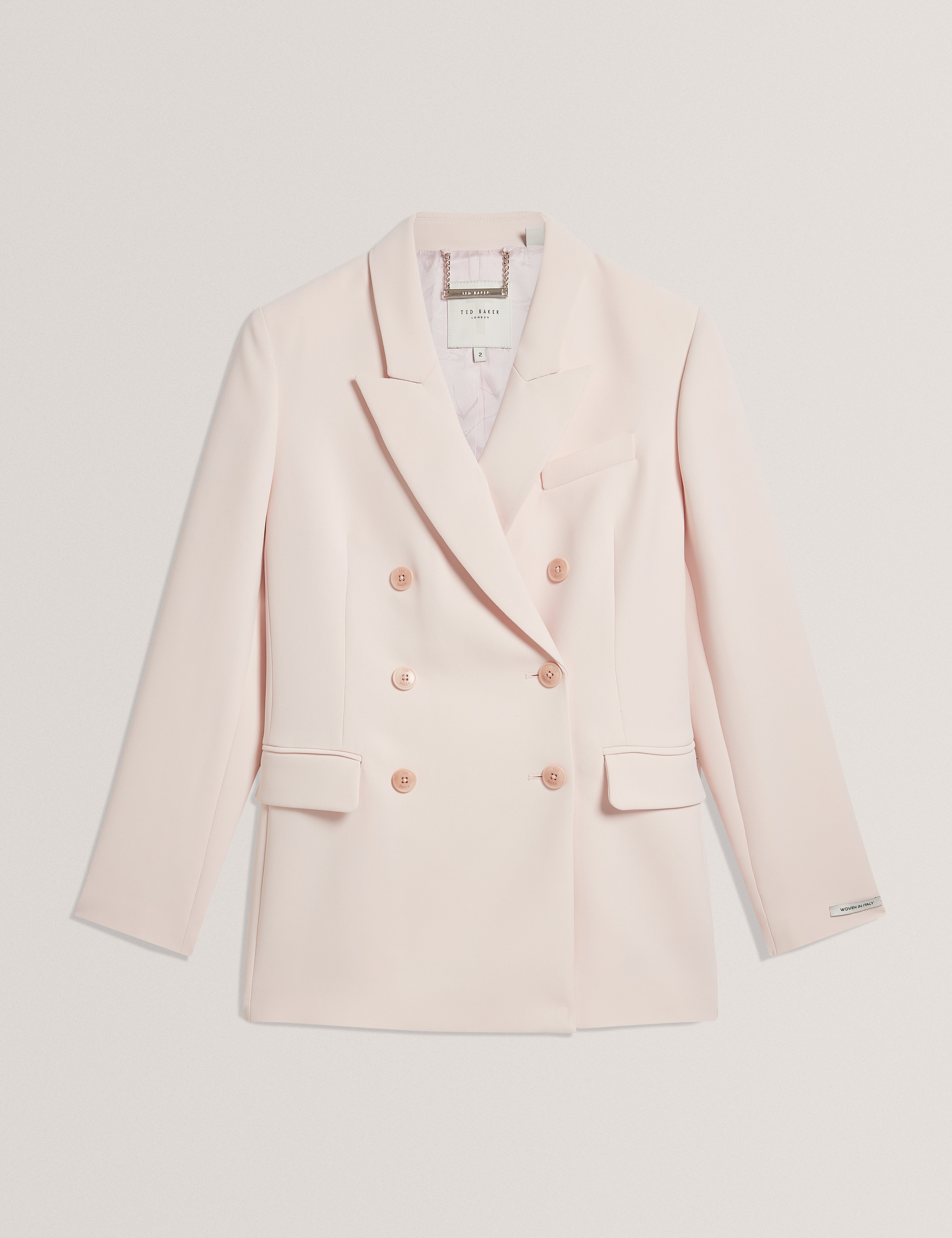 Traga Tailored Double Breasted Blazer Pl-Pink