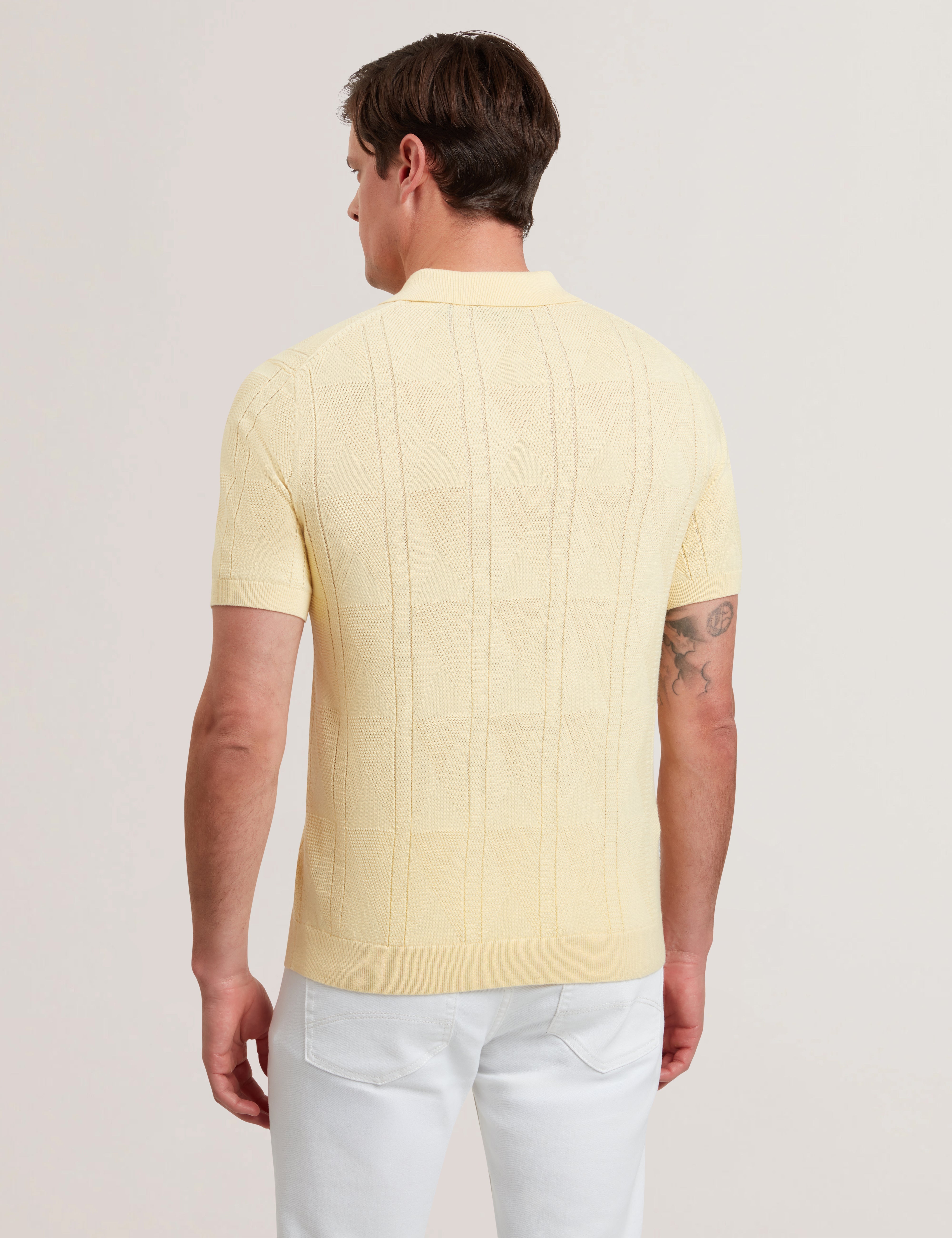 Willden Short Sleeve Open Neck Cotton Polo Shirt   Yellow